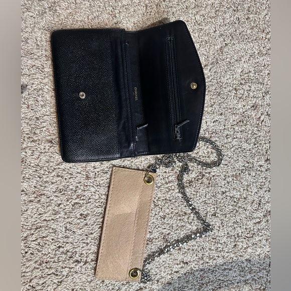Authentic Chanel Black Wallet with  non branded Silver Chain - Picture 8 of 8